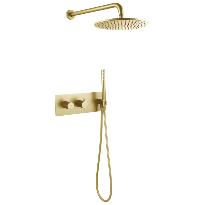 Modern 304 Stainless Steel Brushed Gold Wall Mounted Bathroom Concealed