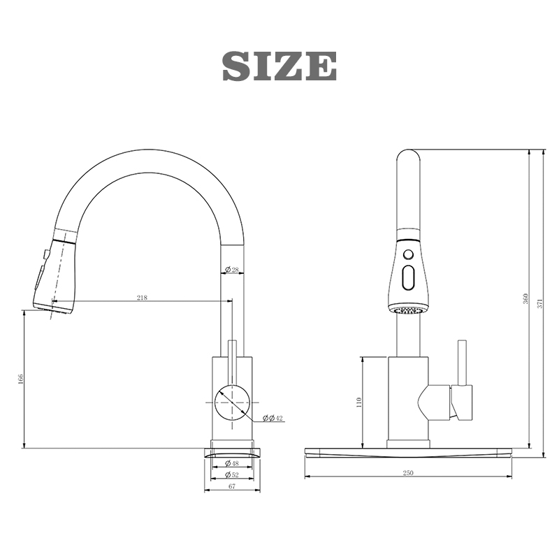 CUPC High Quality Modern 304 Stainless Steel Brushed Gold Single Hole