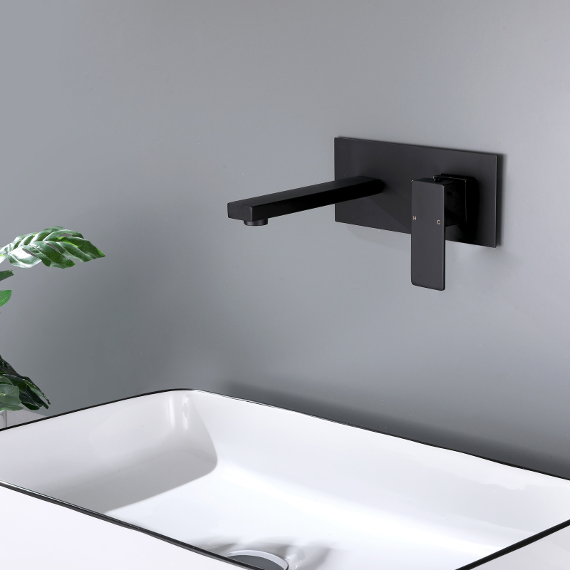 Modern Square 304 Stainless Steel Matte Black Wall Mount Bathroom